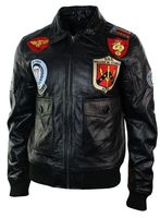 Aviator Leather Jacket - 70826 promotions